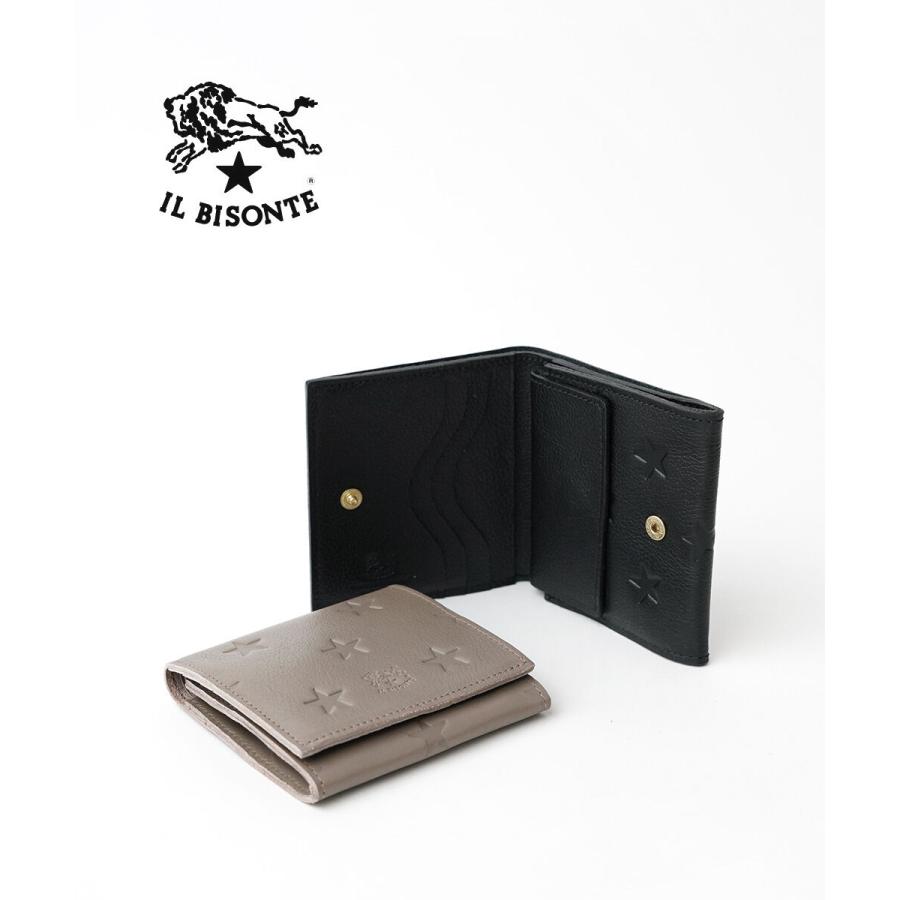 IL BISONTE（イルビゾンテ） スターエンボスレザー 二つ折り財布 IL