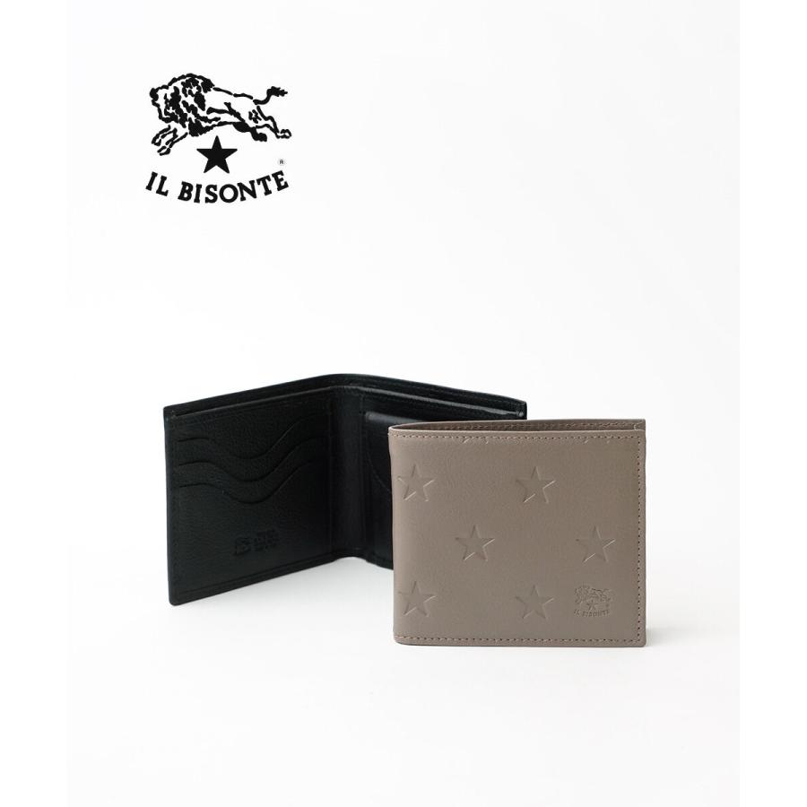 新品☆ILBISONTE☆二つ折り財布 スターエンボス IL BISONTE（イルビゾンテ） スターエンボスレザー 二つ折り財布 IL
