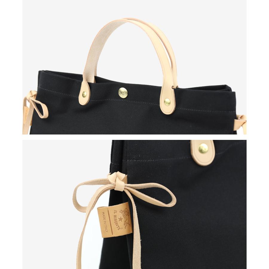 イルビゾンテ コットンキャンバス サイドリボン トートバッグ IL BISONTE 5432302920 国内正規品 220309 送料無料 IL BISONTE（イルビゾンテ） コットンキャンバス サイドリボン トート