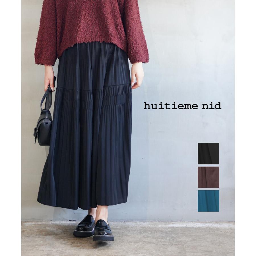 ユイティーム プリーツスカート huitieme nid 603683 国内正規品 220409 送料無料 ユイティーム プリーツスカート huitieme nid レディース 国内正規品
