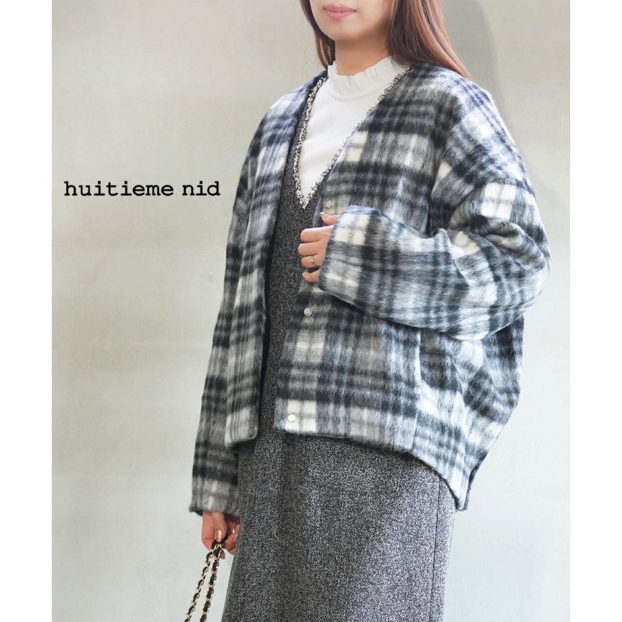 ユイティーム シャギーチェック 後ろコクーンショートコート huitieme nid レディース 国内正規品 爆買 etre par bleu comme bleu - 通販 - Yahoo ショッピング