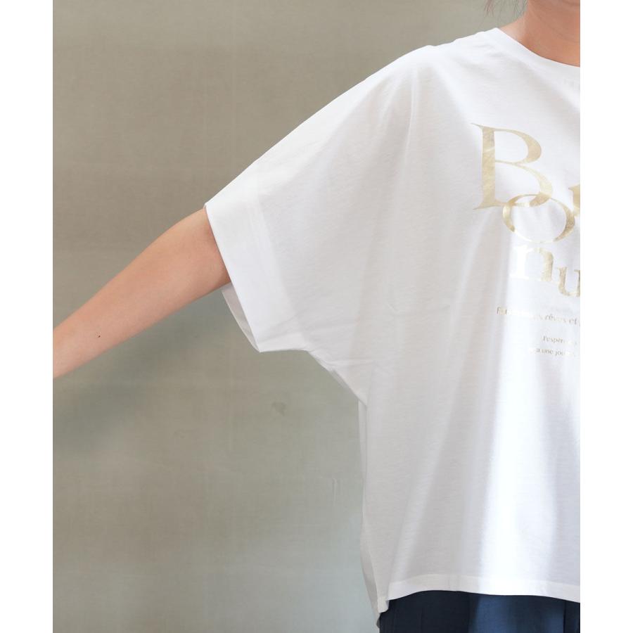 トリコトリコ ドルマンスリーブ プリントTシャツ tricot'tricot