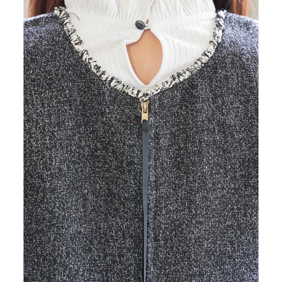 ユイティーム 2WAY ツイードフリンジジャンパースカート huitieme nid