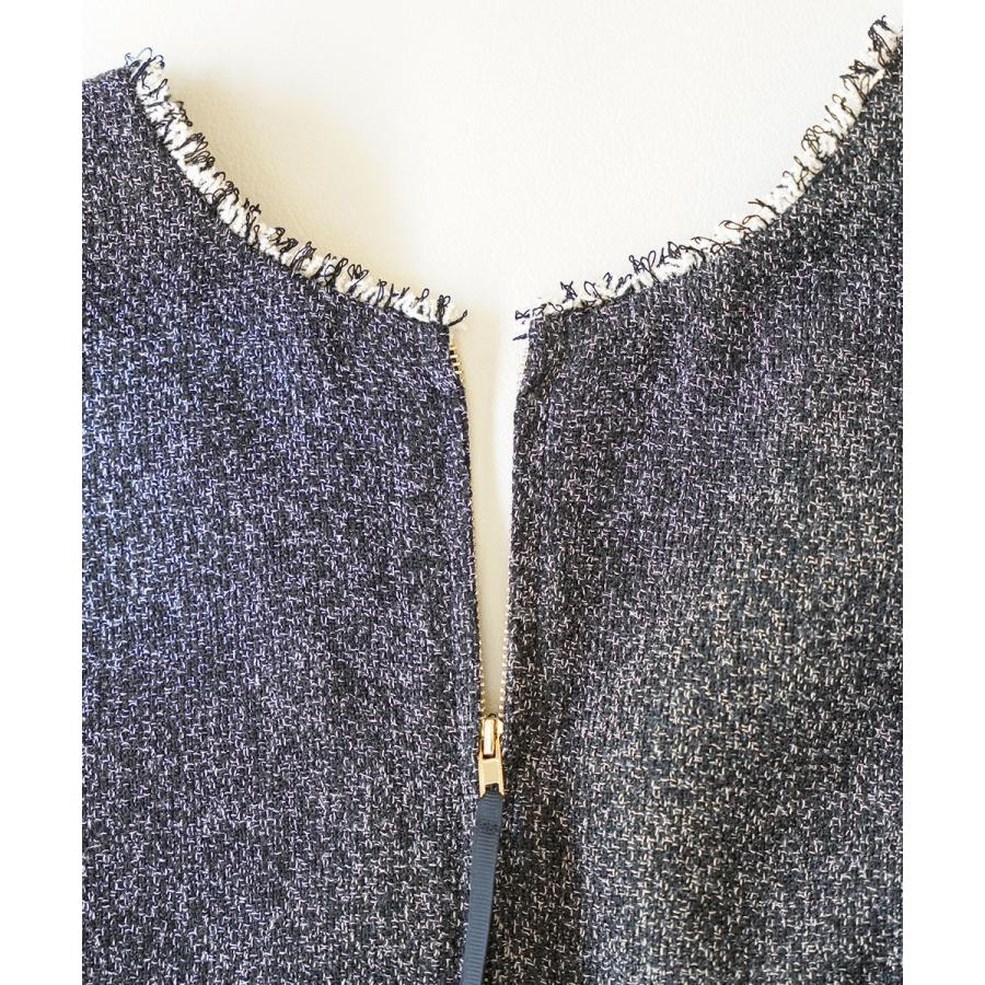 ユイティーム 2WAY ツイードフリンジジャンパースカート huitieme nid