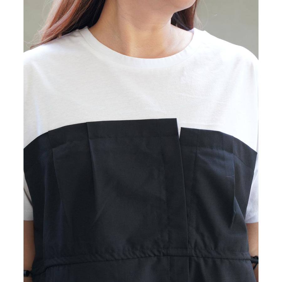 トリコトリコ シルケット天竺×布帛キャミソールTシャツ tricot'tricot