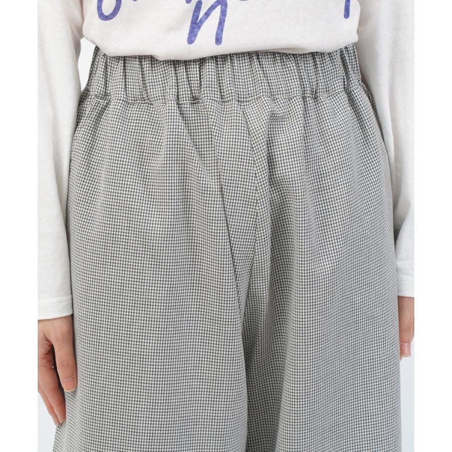 ナル 綿麻ウール 千鳥ロールアップカフェパンツ naru レディース 国内