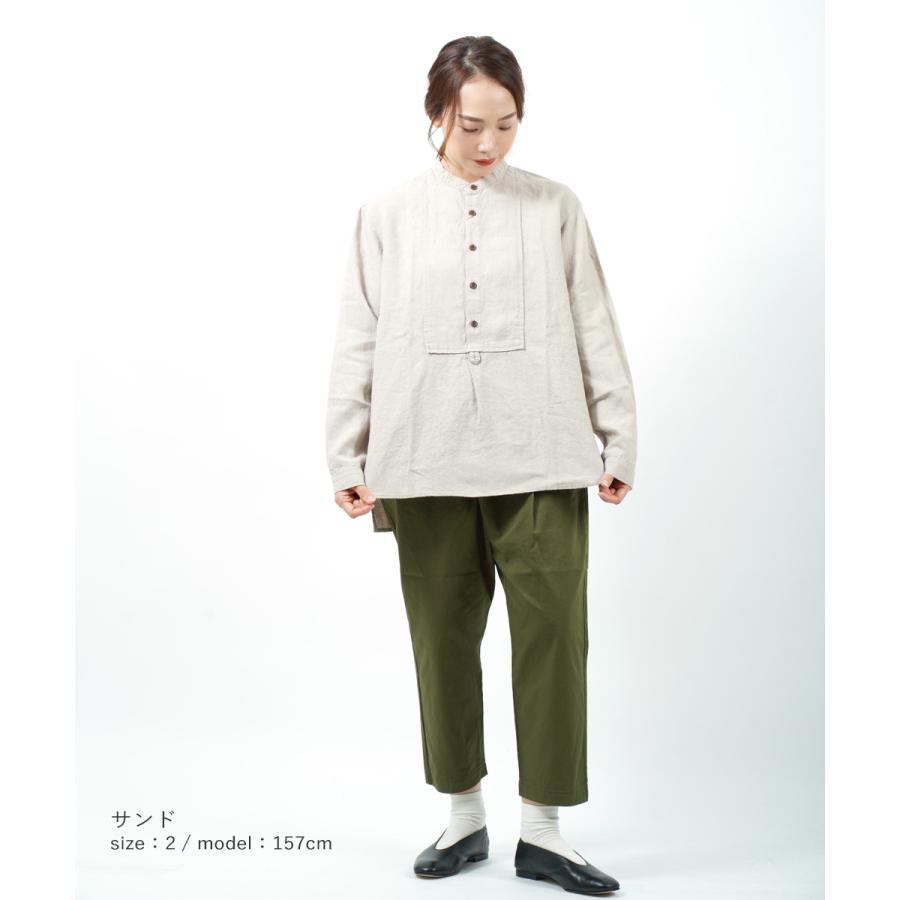 “NATURAL LAUNDRY”レイシャツ・チノベージュ・未使用品 NATURAL LAUNDRY（ナチュラルランドリー） SALE シャツ バンドカラー