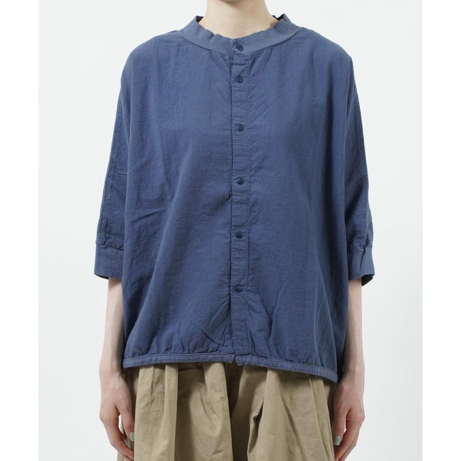 68840　ナチュラルランドリー　麻100％　7分袖プルオーバー　青　2 68840ナチュラルランドリー麻100％7分袖プルオーバー青2