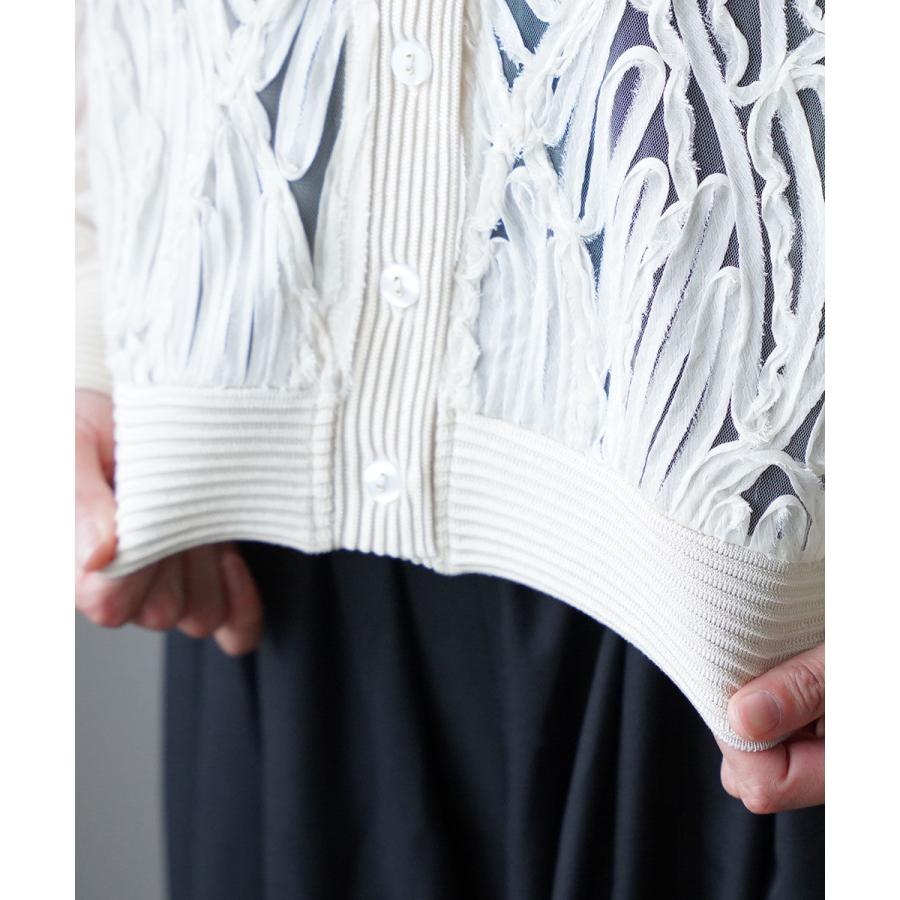 新品tricot CREE LUXUS ホワイトカシミア　花柄　カーディガン 新品tricot CREE LUXUS ホワイトカシミア 花柄 カーディガン 新品