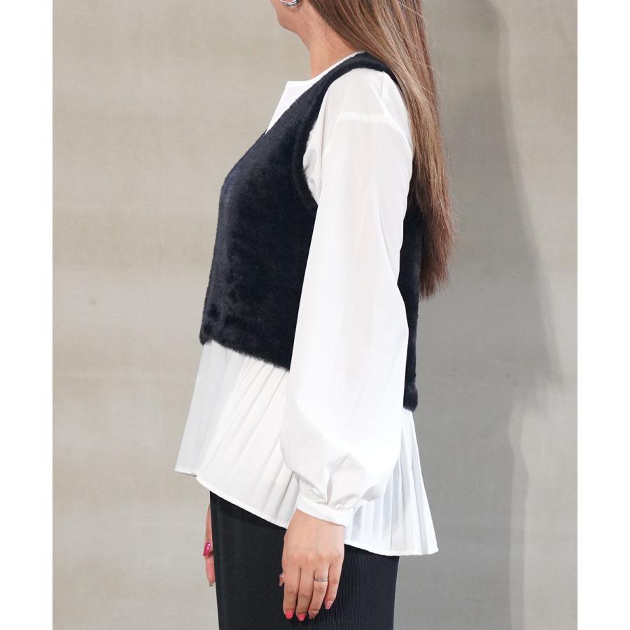 ユイティーム フェザー+プリーツブラウス huitieme nid 2025秋冬新作