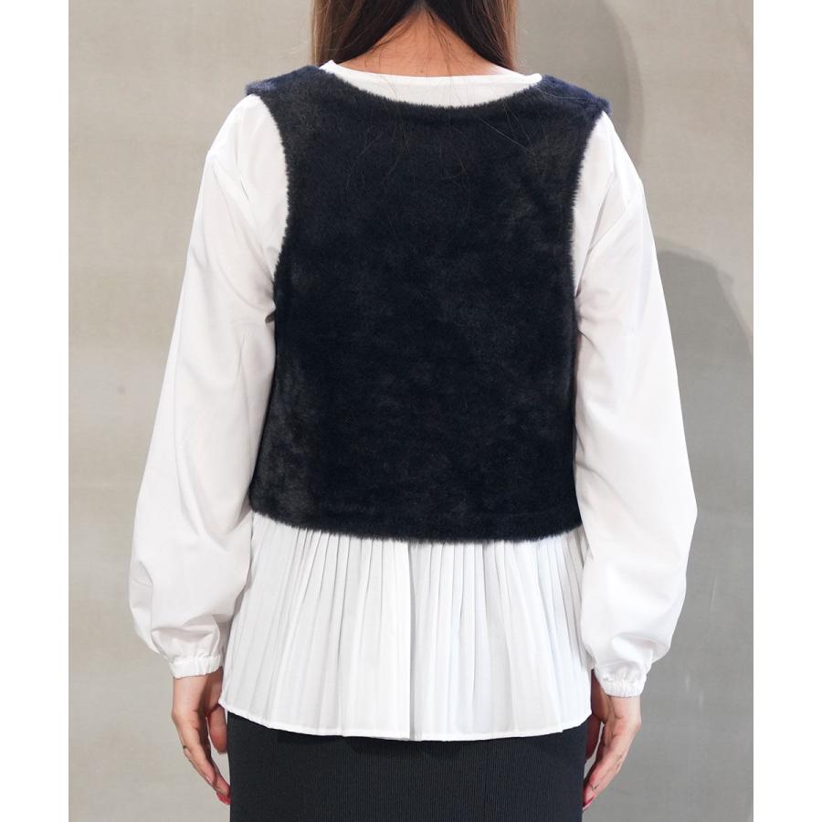 ユイティーム フェザー+プリーツブラウス huitieme nid 733855 国内正規品 2025秋冬新作 送料無料 ユイティーム フェザー+プリーツブラウス huitieme nid 2025秋冬新作