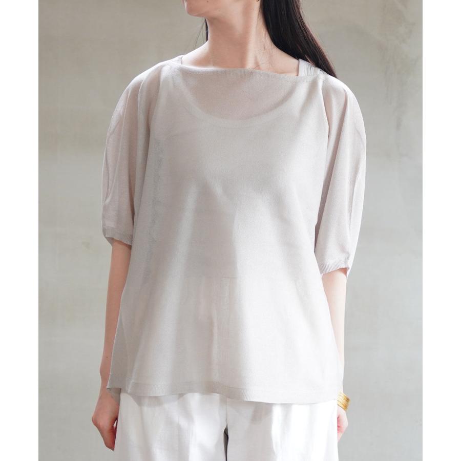 ユイティーム シアー肩裾ラウンドプルオーバー huitieme nid