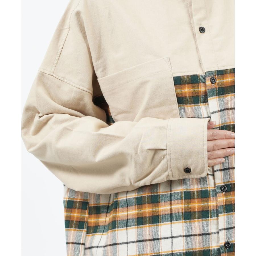 リブレワークス 切り替えシャツ オーバーサイズシャツ LIBRE WORKS