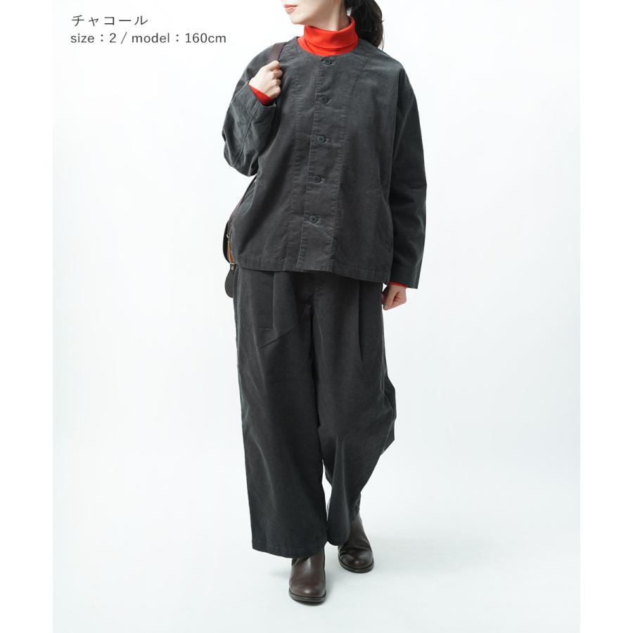 【美品】grin グリン コーデュロイ　ジャケット　薄手　チャコール　羽織 grin グリン 18Wコーデュロイ クロップジャケット レディース