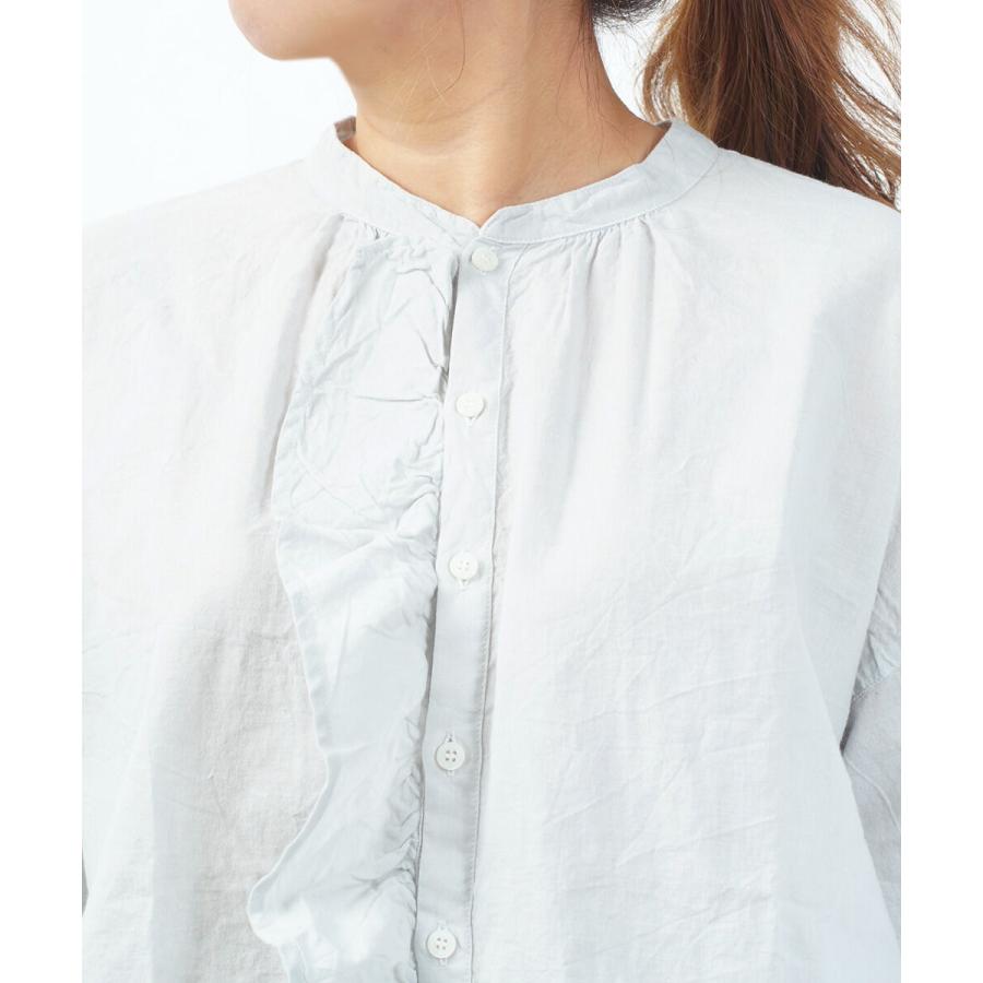 grin グリン Sガーゼ起毛ラッフルSH フリル ブラウス grin グリン シングルガーゼ 起毛ラッフルシャツ レディース