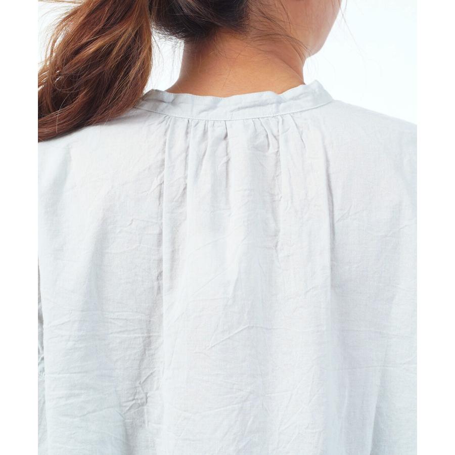 grin グリン シングルガーゼ 起毛ラッフルシャツ レディース