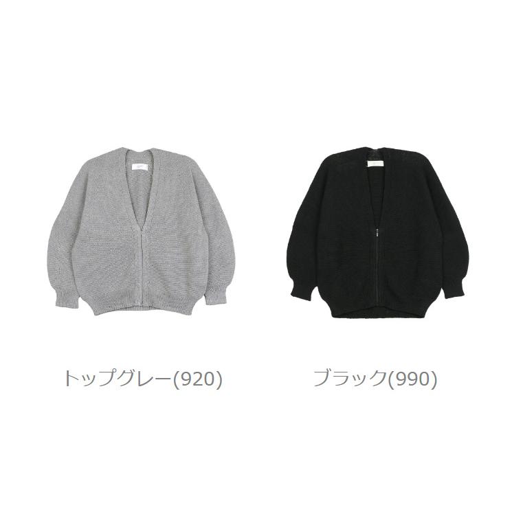 新品タグ付き＊未使用品【grin】 グリン/ニットカーディガン grin（グリン） ストローヤーン ZIP バウンド カーディガン レディース