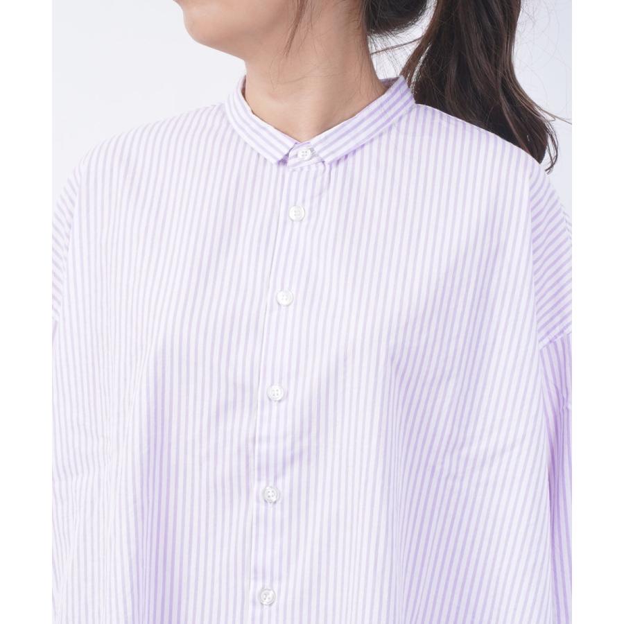 grin グリン ブロード Wスタンドハイカラー ロングシャツ