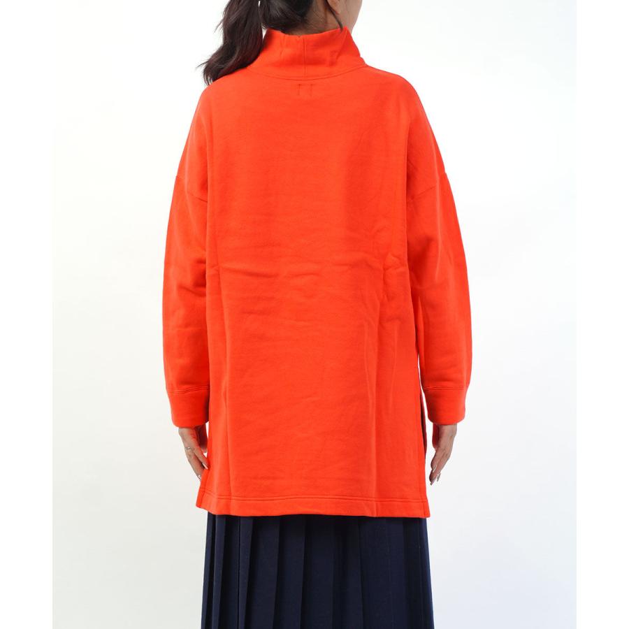 grin（グリン） 裏毛裏起毛ロングハイカラープルオーバー レディース