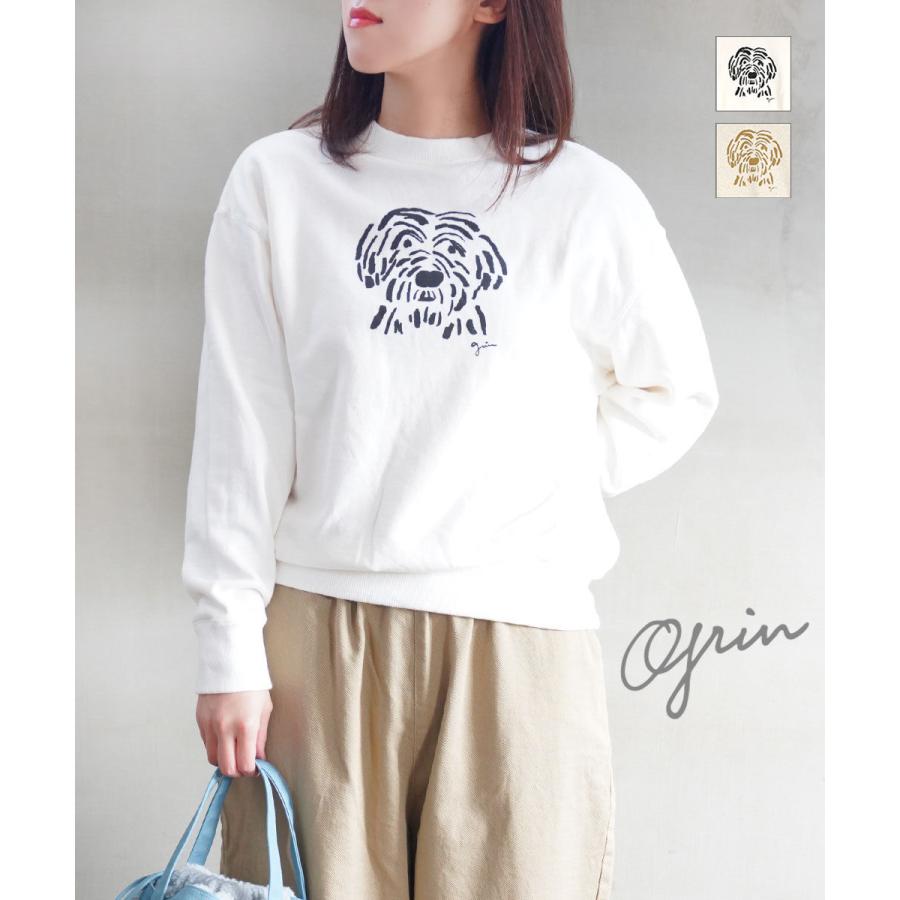 grin（グリン） コーマ裏毛プリントプルオーバー grin 2025秋冬新作