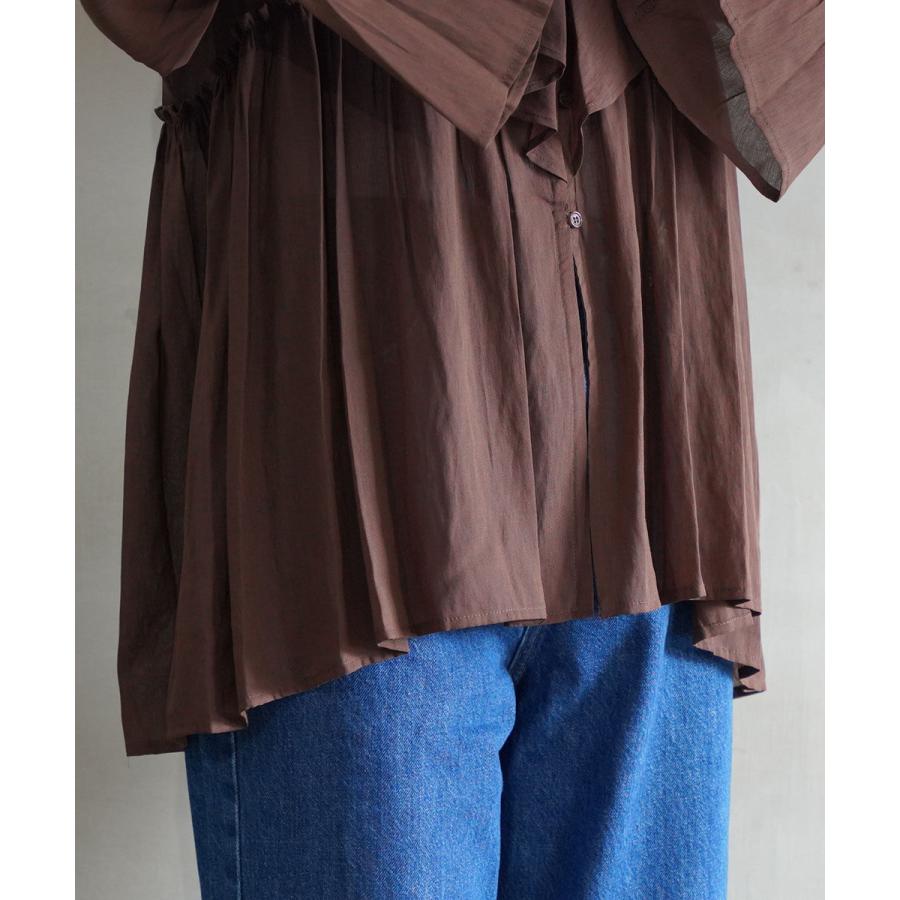 コウト T/R強撚気流染め フリルブラウス qout 8843320 国内正規品 220409 送料無料 コウト T/R強撚気流染め フリルブラウス qout レディース 国内正規品