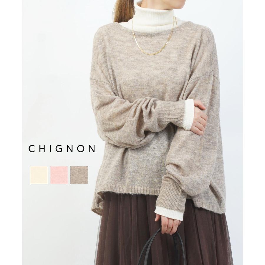 シニヨン シアーボリュームニットプルオーバー CHIGNON レディース 
