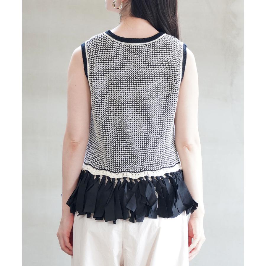シニヨン フリンジジャガードニットベスト CHIGNON 2026春夏新作