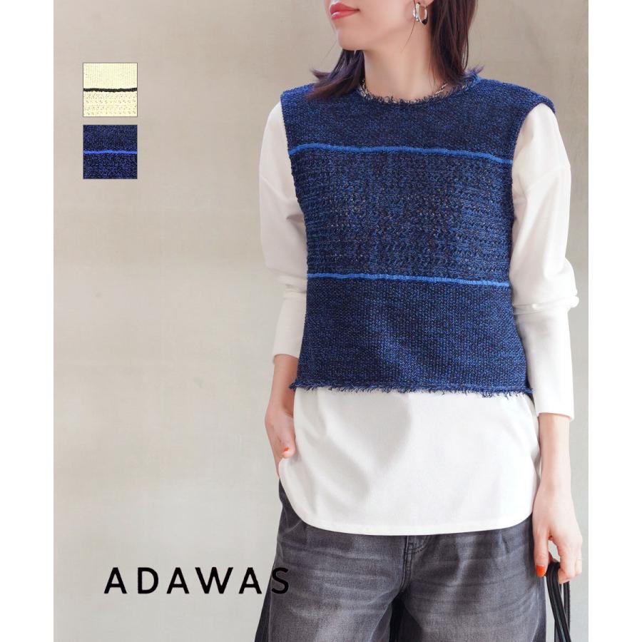 アダワス ペーパーヤーンオープンバックベスト ADAWAS ADWS-407-19 国内正規品 2025春夏新作 送料無料 アダワス ペーパーヤーンオープンバックベスト ADAWAS レディース 国内