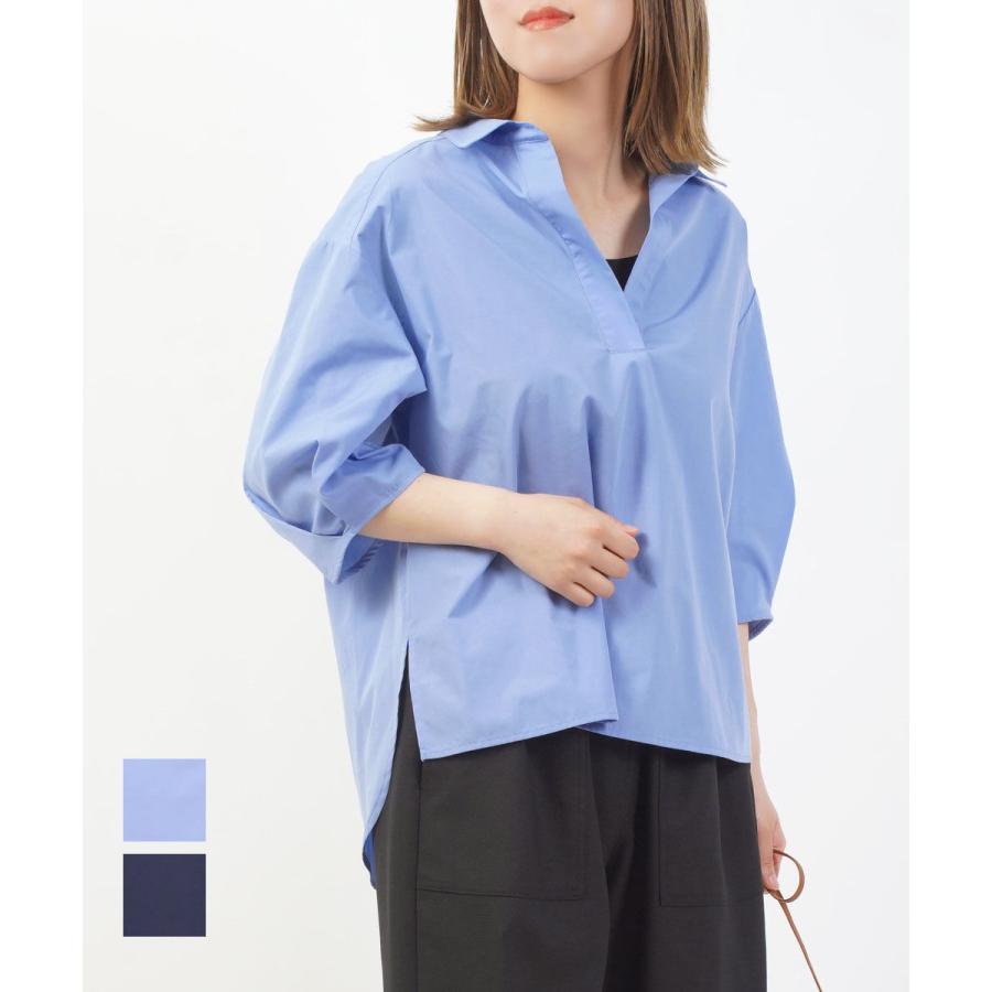 イノウェーブ ハイカウントTC スキッパーシャツ innowave B-8557302 国内正規品 2025春夏新作 送料無料 イノウェーブ ハイカウントTC スキッパーシャツ innowave レディース