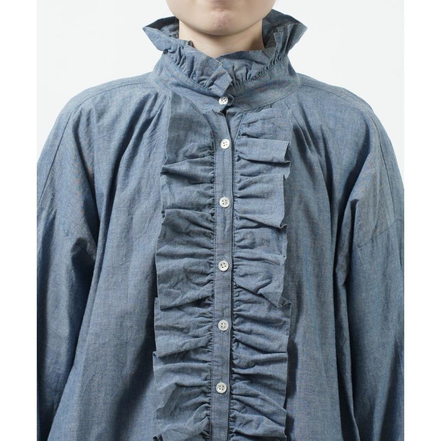 dahl'ia（ダリア） シャンブレー フリルブラウス レディース 国内正規