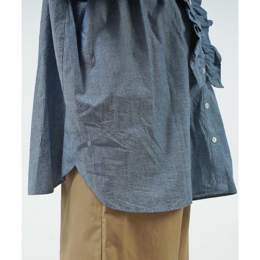 dahl'ia（ダリア） シャンブレー フリルブラウス レディース 国内正規