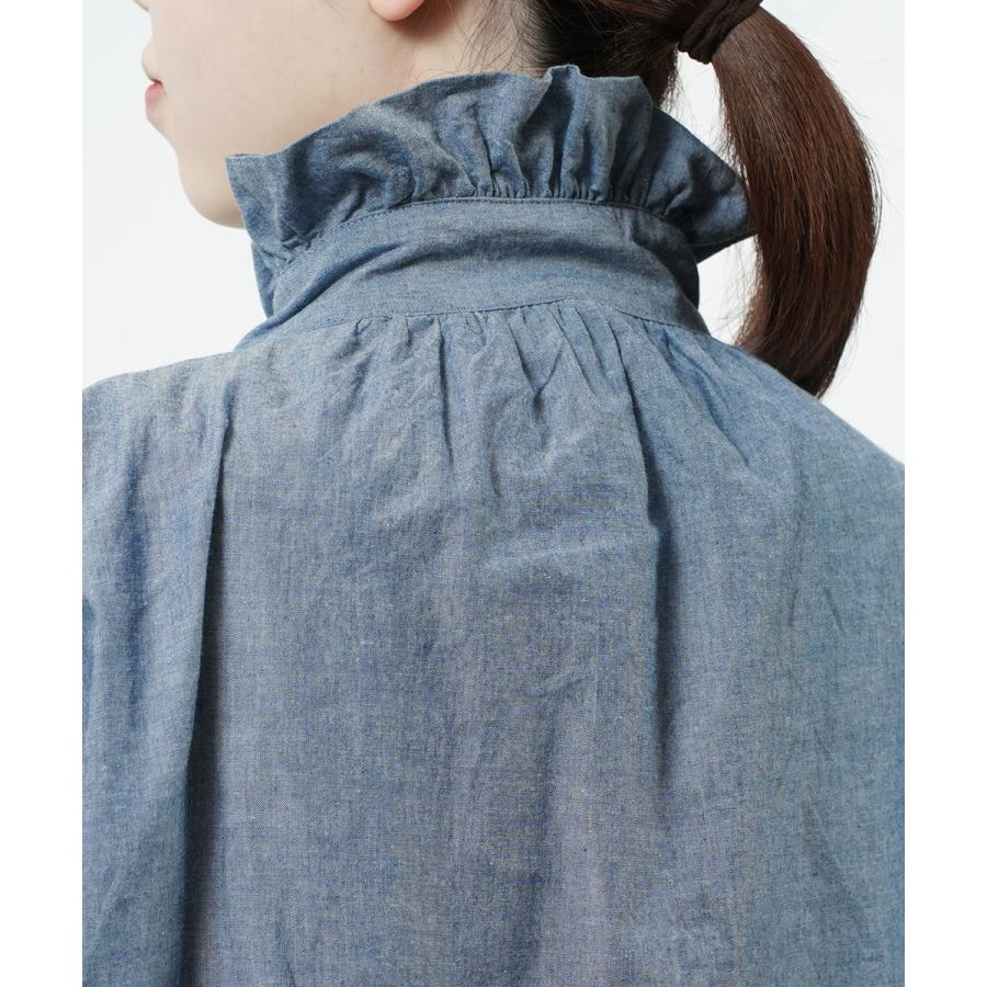 dahl'ia（ダリア） シャンブレー フリルブラウス レディース 国内正規