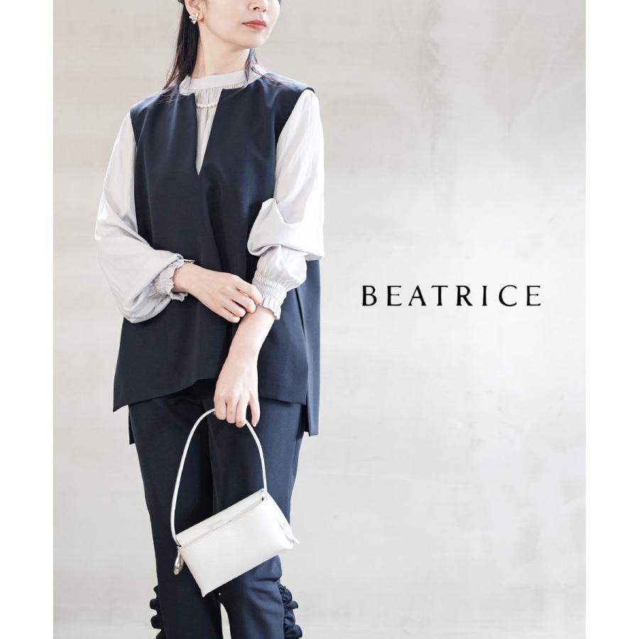 BEATRICE（ベアトリス） パールビジュー付き Vネックベスト レディース 