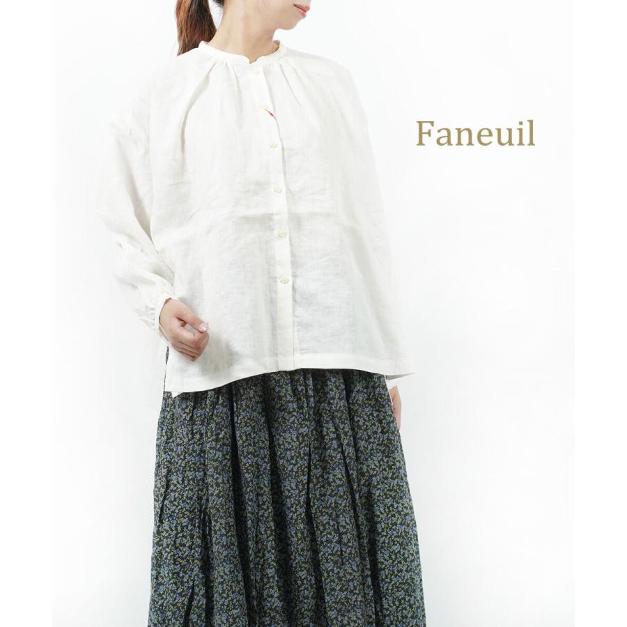 FANEUIL（ファヌル） ギャザーブラウス リネンシャツ レディース 国内 