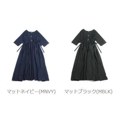 Gauze#(ガーゼ)　ドローストリングシアタードレス　ブラック ガーゼ ストリングワンピース ウエストギャザーワンピース Gauze