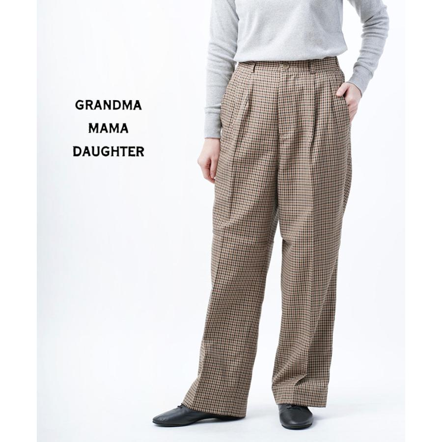グランマ・ママ・ドーター センタープレスパンツ ワイドパンツ GRANDMA MAMA DAUGHTER by KATO' GP2032941 国内正規品  送料無料 GRANDMA MAMA DAUGHTER（グランマママドーター） センタープレスパンツ