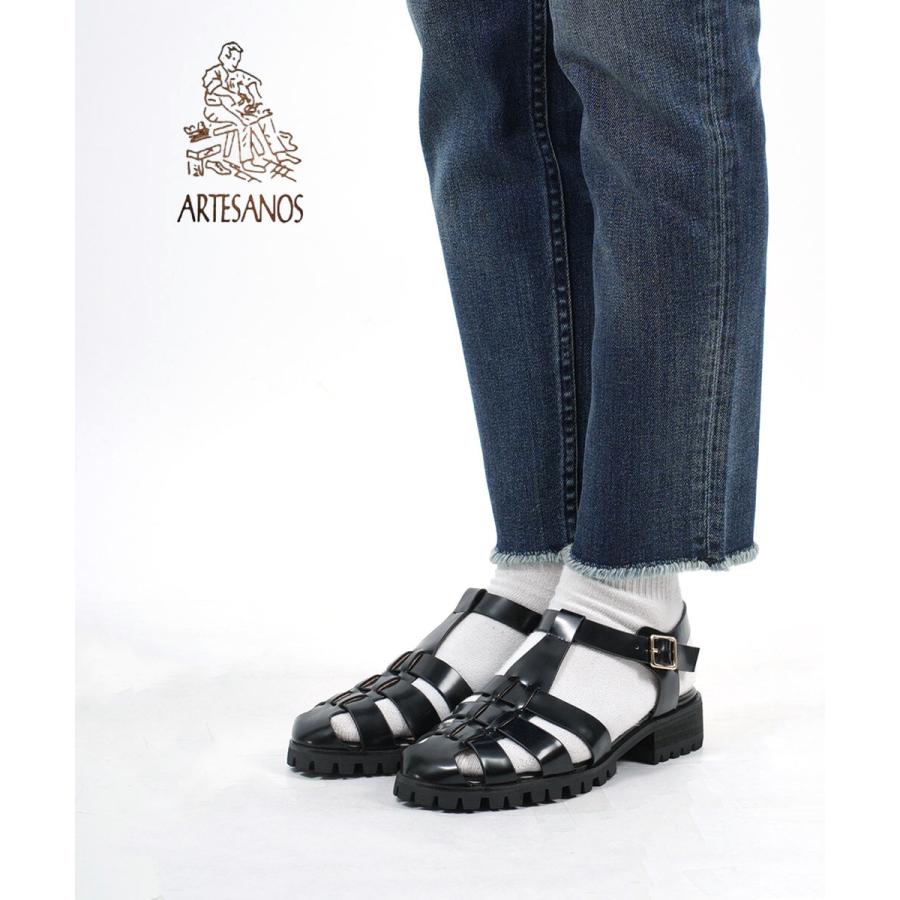 未使用 ARTESANOS/アルテサノス グルカサンダル ブラック 39 ARTESANOS ARTESANOS（アルテサノス） グルカ サンダル