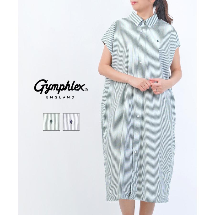 新品タグ付　2025年SS ジムフレックス　ノースリーブ　B.D シャツドレス GYMPHLEX（ジムフレックス） シャツワンピース SLEEVELESS B.D. SHIRT