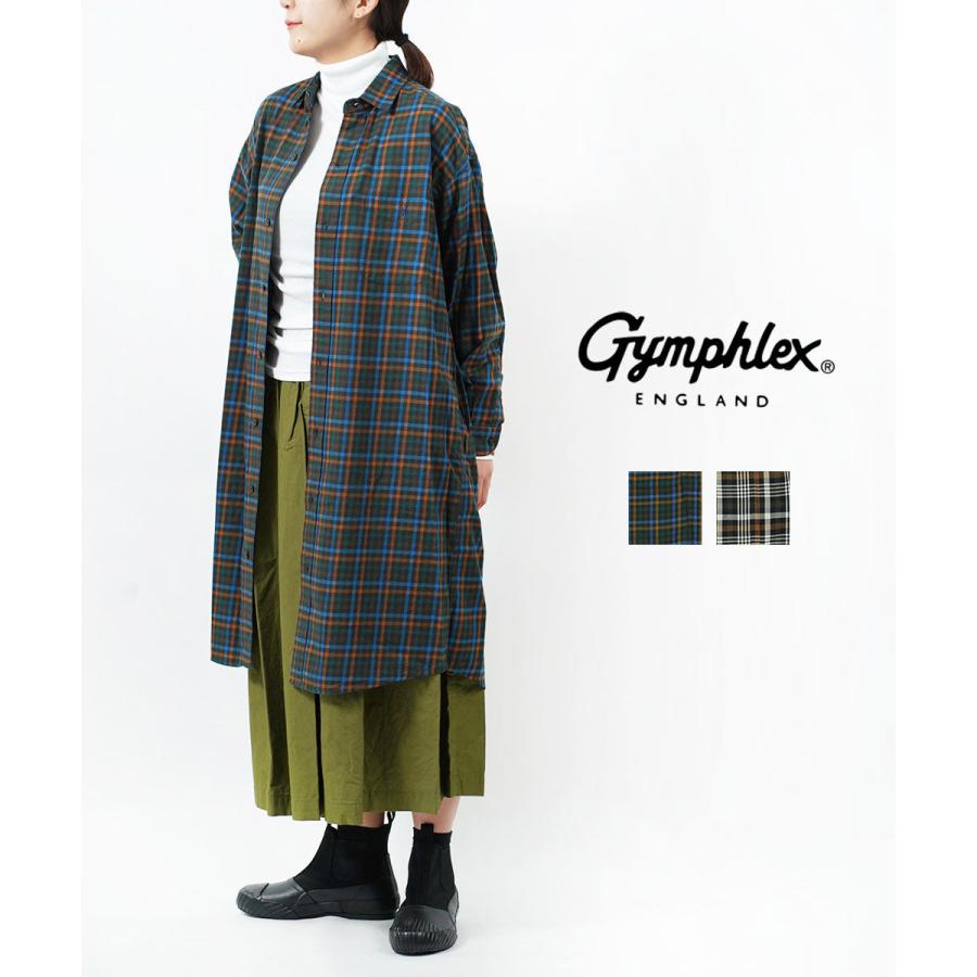 ジムフレックスGimphlex ロングシャツ GYMPHLEX（ジムフレックス） シャツ ツイルチェック ロングシャツ