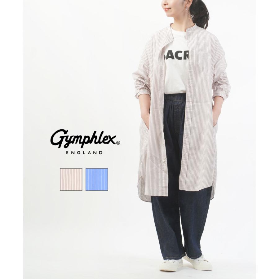 GYMPHLEX（ジムフレックス） バンドカラーシャツワンピース レディース