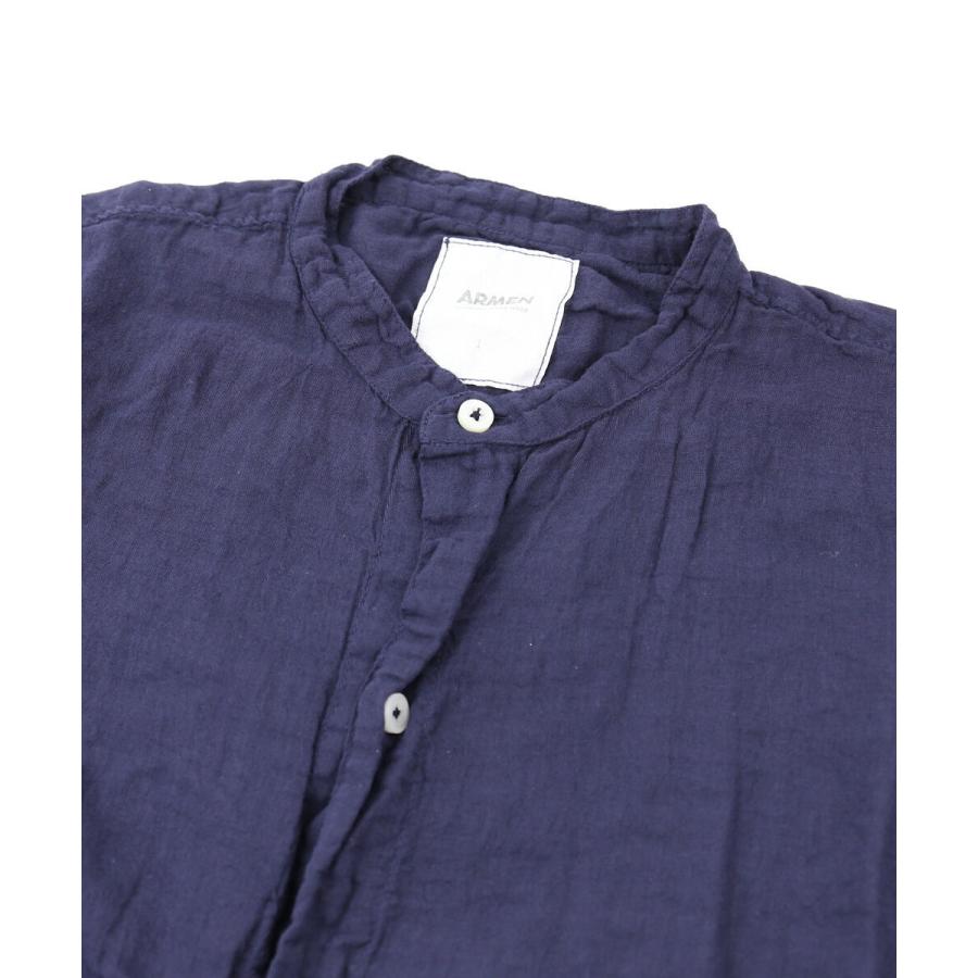 ARMEN（アーメン） バンドカラーシャツ ロングシャツ チュニック