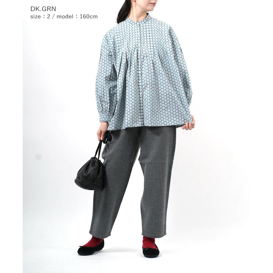 SOIL（ソイル） ピンタックシャツ 60'S POPLIN FLOWER PRINT BANDED