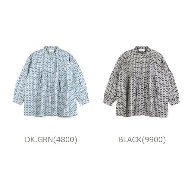 SOIL（ソイル） ピンタックシャツ 60'S POPLIN FLOWER PRINT BANDED