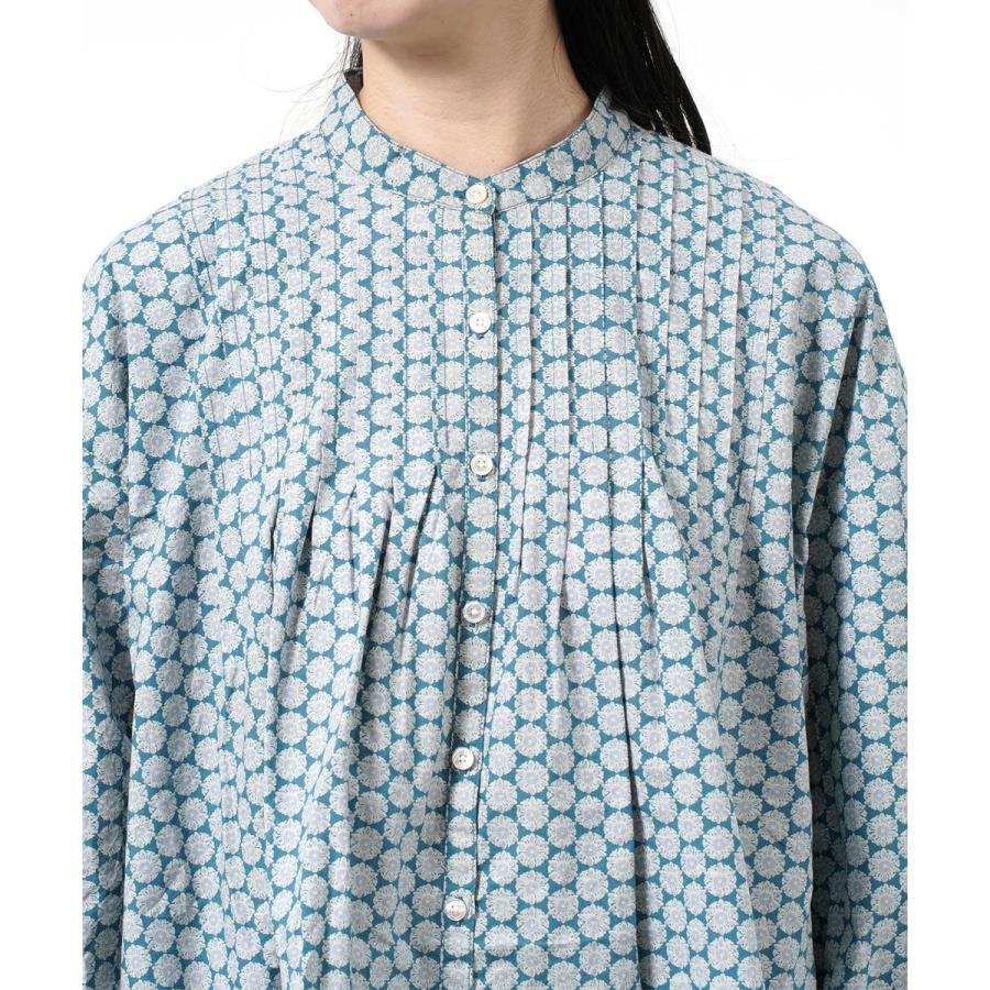 SOIL（ソイル） ピンタックシャツ 60'S POPLIN FLOWER PRINT BANDED