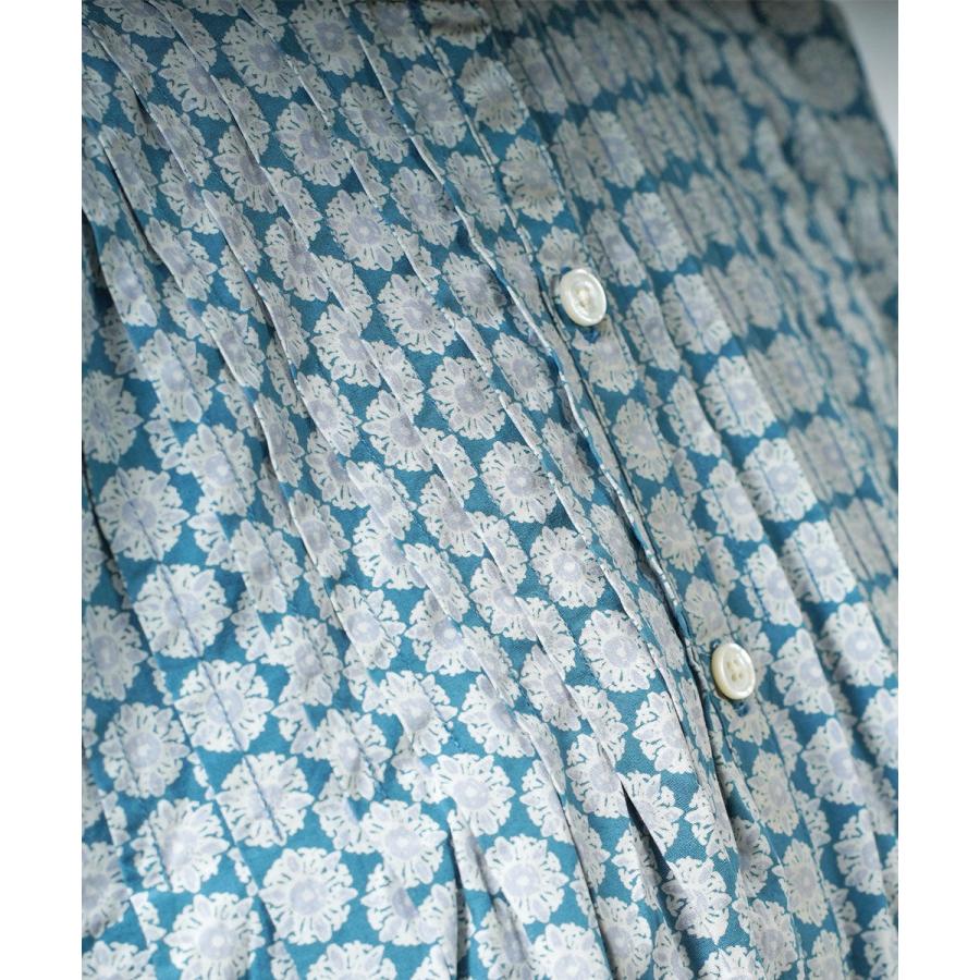 SOIL（ソイル） ピンタックシャツ 60'S POPLIN FLOWER PRINT BANDED