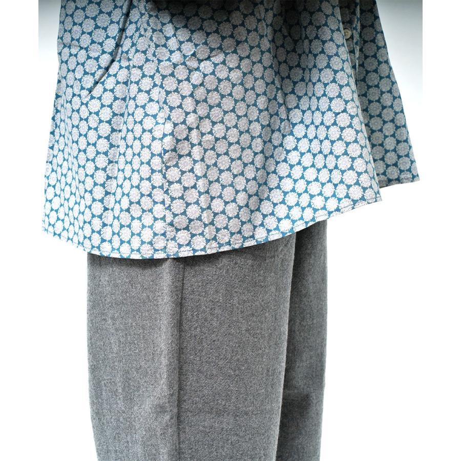 SOIL（ソイル） ピンタックシャツ 60'S POPLIN FLOWER PRINT BANDED