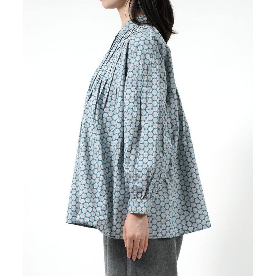 SOIL（ソイル） ピンタックシャツ 60'S POPLIN FLOWER PRINT BANDED