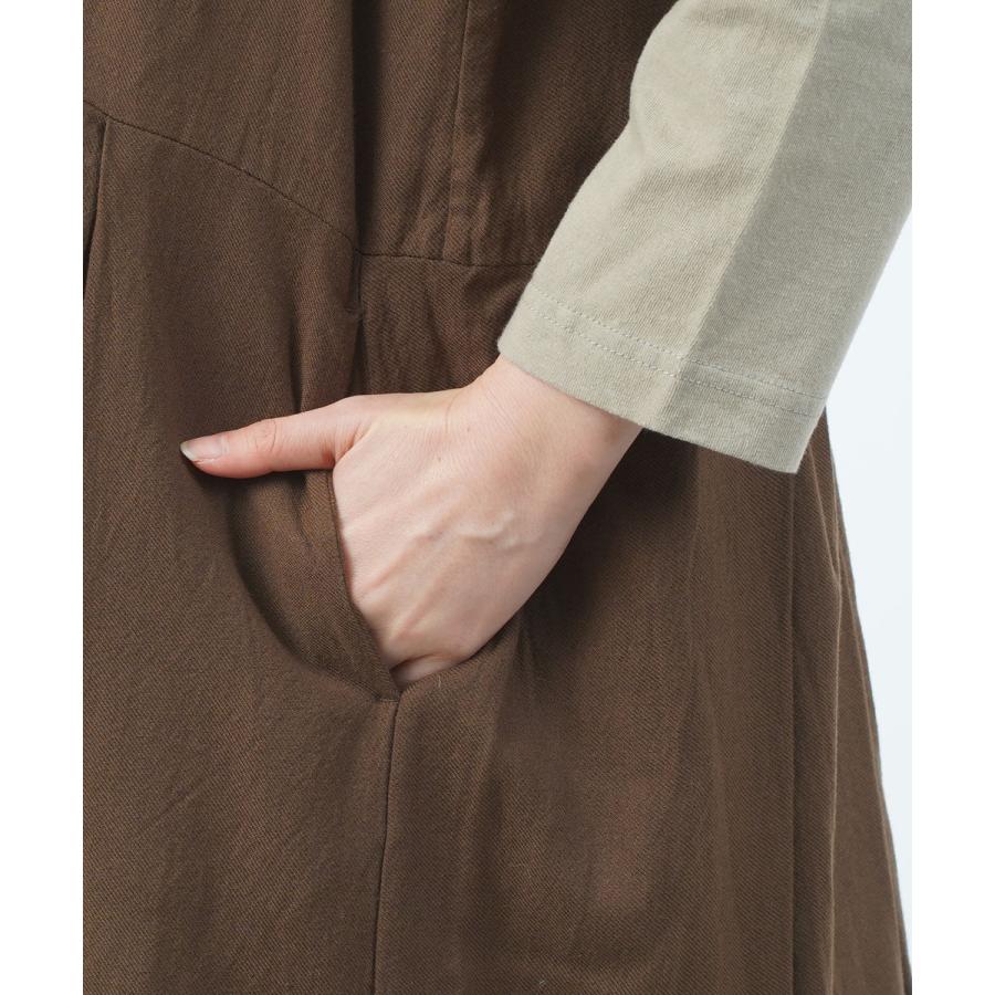 SOIL（ソイル） COTTON WOOL TWILL WEAVE PLAIN V-NECK PLEATS NO/SL