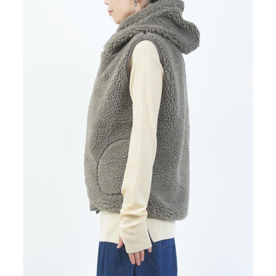 【 モグ】完売品 フーデッドボアベスト GYMPHLEX（ジムフレックス） ボアフーデッドベスト Gymphlex 2025秋冬