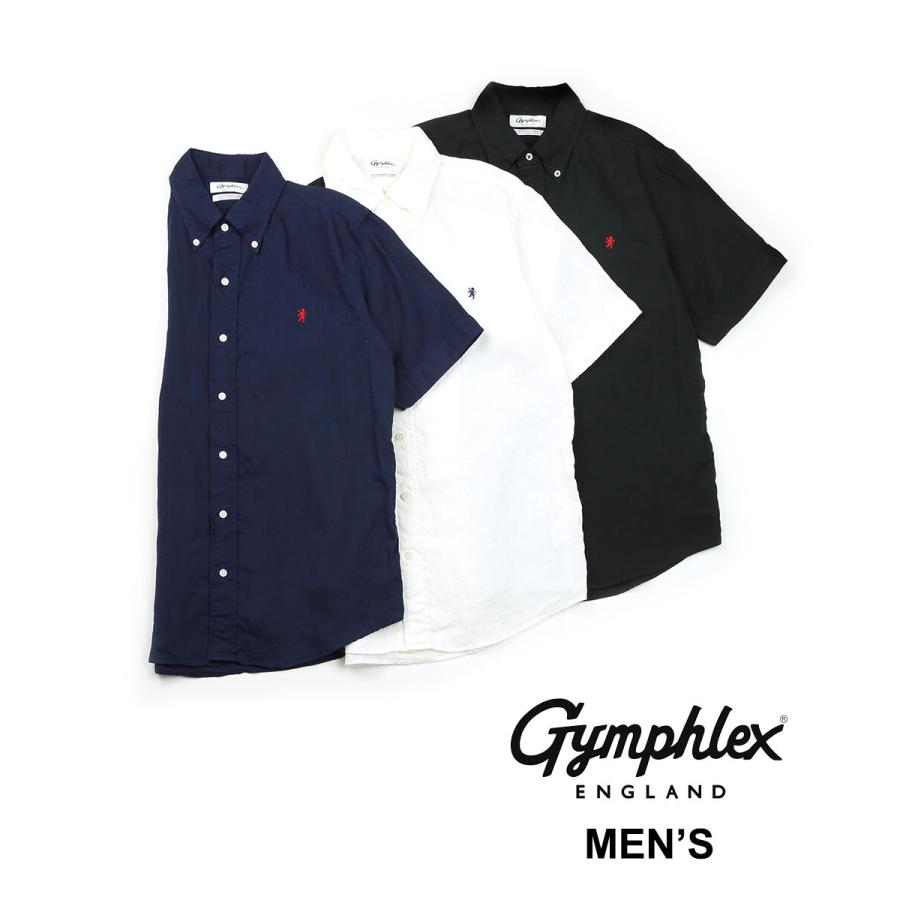 GYMPHLEX（ジムフレックス） ボタンダウンシャツ リネンシャツ メンズ